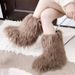 Premium Genuine Mongolian Fur Winter Boots - High-Quality Shearling Lined Snow Boots For Women & Men, Warm & Comfortable, Fashionable & Durable_vogvips.com