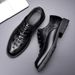 Crocodile Pattern Spring Casual Small Men Korean Style Genuine Leather Business Formal British Trend Shoes_vogvips.com