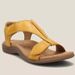 New 43 Large Thick Sole Wedge Heels Shoes Velcro Buckle Sandals Women's_vogvips.com