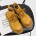 Big Yellow Boots Hollow Breathable Martin Boots Retro Tooling Boots Double Inner Height Boots_vogvips.com