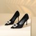 Korean Style Women's High Heels Pointed Toe Stiletto Single Shoes Winter New Fashion_vogvips.com
