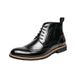 Euro Step 2021 Autumn Winter New Casual High-top Ankle Pointed Toe Martin Business Brogue Shoes Men's Leather Boots_vogvips.com