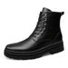 Men's Fur Boots Tooling Shoes Outdoor Martin Boots Mid-top Leather Boots Non-slip Casual Men's Shoes_vogvips.com