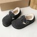 All-Inclusive Soft Cotton Autumn 2024 New Fashion Boken Women's Fleece-Lined Shoes Thick Bottom Lazy Slip-On_vogvips.com