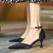 Cheongsam-inspired Niche High-heeled Shoes For Women, 2026 Summer, Pointed Toe, Thin Heel, Pearl Strap, Hollowed-out,_vogvips.com