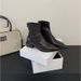 2025 Autumn Winter New Sheepskin Pointed Toe Stretch Back Zipper Short Thick Heel French Fashion Slim Boots Women_vogvips.com