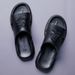Men's Premium Leather Sandals With Cushioned Sole - Comfortable & Breathable Summer Slides For Casual And Beach Wear_vogvips.com
