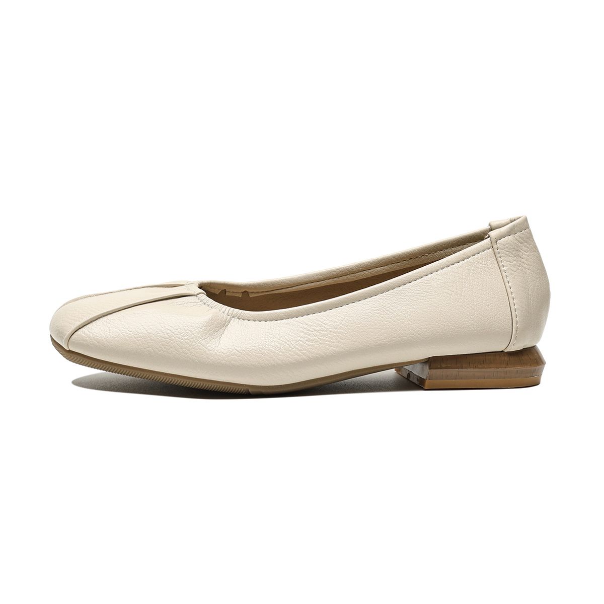 Square Head Single Shoes Women's Thick Heel One Pedal Low Heel Fairy Style Grandma Shoes_vogvips.com