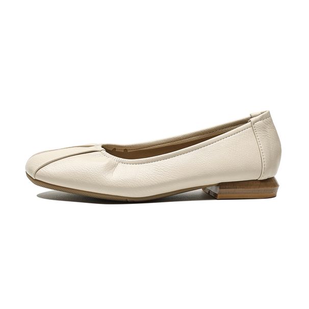 Square Head Single Shoes Women's Thick Heel One Pedal Low Heel Fairy Style Grandma Shoes_vogvips.com
