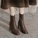 Melard Style Chunky Heel Mid-Calf For Women, Autumn And Winter New Fleece-Lined French Bare Boots, Elastic Slim Boots To_vogvips.com