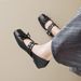 Square Head Single Shoes Women's Flat Bottom Shallow Mouth Bow Soft Sole Ballet Shoes With Mary Jane_vogvips.com