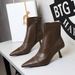 SEVEN BIG TREES Women's Pointed Toe Stiletto Boots - Slim Fit Retro Ankle Boots With Side Zipper, Stretchy Nappa Leather, High Heel (6-8cm)_vogvips.com