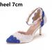 Women's Shoes 9cm color matching blue and white lace flower banquet stage sandals stiletto sandals female dance cheongsam pointed sandals_vogvips.com