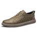 Men's Round Head Board Shoes Cowhide Surface Breathable Embossed Casual Little White Shoes Low-top Sports Men's Shoes_vogvips.com