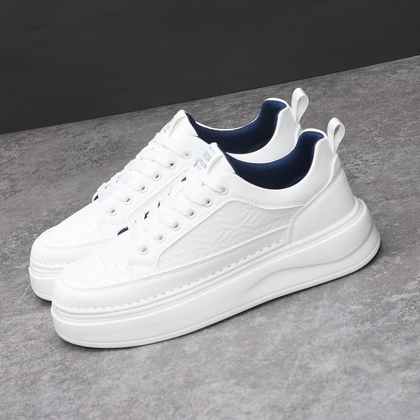 Men's European Style Thick Soled Sneakers Spring Summer Breathable White Sporty Casual Trendy Versatile New Shoes_vogvips.com