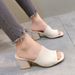 Knit High Heel Sandals With Chunky Block Heel Open Toe Summer Casual Fashion Footwear Flip Flops Thick Heel Knitted Wool High Heel Square Head Sandals_vogvips.com