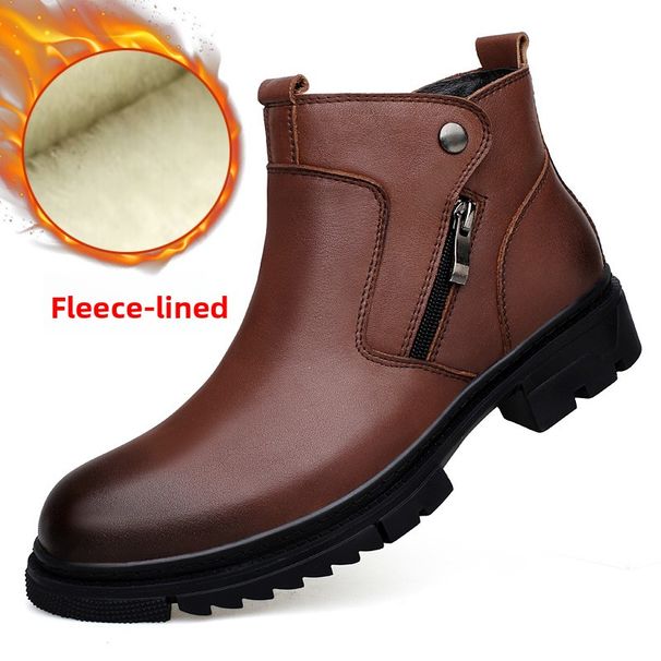 Large Size Martin Boots Men's Casual Medium Tube Head Layer Non-slip And Warm_vogvips.com