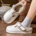 Women's Shoes Autumn And Winter Plus Velvet Versatile Waterproof Cotton Slippers For Women Thick Soles Step On Shit Feeling Warm Home_vogvips.com