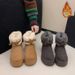 Thick Soled Snow Boots For Women, Versatile With Added Fleece And Thick Thickness, Suitable For Both Wearing And Short Sleeved Snow Cotton Shoes_vogvips.com