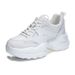 Zhao Lusi Xu Me Dazzling Same Style Dad Shoes Coconut Milk Jelly 2025 Genuine Leather Thick Sole Breathable Mesh Solid_vogvips.com