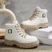 Women's Shoes Winter Warm Lace-Up Mid-Calf Boots With Faux Fur Lining, Platform Sole & Round Toe For Casual Comfort High Top Short Boots Shoes_vogvips.com