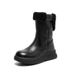 1178225343@qq.com Winter First Layer Cowhide Lamb Wool Soft Martin Boots For Women, Fleece Lined Thickened Snow Boots, Thick Sole Large_vogvips.com