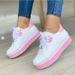 Plus Size Women's Flat Solid Color Sneakers Breathable Fashionable Lace Up Casual Shoes Spring Summer Autumn Winter New_vogvips.com