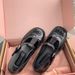 26xx Correct Logo 1 High Version Home Brogue Carved T-Strap British Style Mary Jane Shoes For Women Genuine Leather Chunky Heel Loafers_vogvips.com