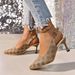 P7n Pattern Large Size Stiletto High Heels For Women Spring And Autumn New Style Pointed Toe Shallow Mouth Buckle Back Empty Fashion Shoes_vogvips.com