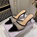 Breathable Mesh Thong Sandals For Women - Summer Sexy Lace Rhinestone High Heel Stiletto Pointed Toe Slides - Plus Size Available_vogvips.com
