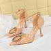 8323-K33 Fashion Pointed High Heels, Shallow Mouth Lacquered Leather Bright Surface Strap Sandals, Hollow Water Diamond_vogvips.com