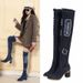 Denim Over-the-Knee Hollow Out Slimming Sexy Chunky Heel Long For Women, High Tube Boots_vogvips.com