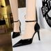 8386-1 Simple Glossy Patent Leather Women's Shoes With Thin High Heels, Shallow Mouth, Pointed Hollow Out, Straight_vogvips.com