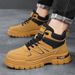 High-top Martin For Men, Autumn British Style Mid-top Leather Shoes, Men's Height-increasing Thick-soled Work Boots,_vogvips.com