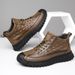 European Warm Series Martin 2025 New Fashion Leather British Style Mid-top Trendy Boots Men's Shoes_vogvips.com