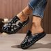 Women's Studded Decorative Mule Shoes, Slip In Slippers With Adjustable Buckles, Thick Cushioned Sole Western Casual Shoes, Suitable For Daily Wear_vogvips.com