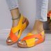 Summer New Women's Flat Wedge Heel Peep-toe Sandals - Plus Size Platform Hollow-out Beach Sandals_vogvips.com