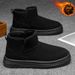 Northeast Snow Boots Men's Winter Fleece-Lined Warm Cotton Shoes Men's Fur Integrated Cold-Proof Bread Shoes Non-Slip Wa_vogvips.com