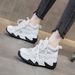 Inner Heightening Dad Shoes Women's Leather Thick-soled Breathable Mesh Casual Sports Shoes_vogvips.com