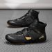 Mid Cut Boxing Shoes Men's Large Size Breathable Non Slip Wrestling Shoes Indoor Fitness Deadlift Push Training Sports Shoes_vogvips.com