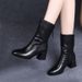 2025 New Autumn Winter High Women Mid-Calf Chunky Pointed Toe Short Mid Heel Soft Leather Shoes Martin Boots Men_vogvips.com