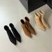 French Style Pointed Toe Chunky Heel Short 2025 Autumn Winter New Suede Versatile Ankle Slim Martin Boots For Women_vogvips.com