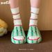 XIXITIAO Summer Cute Platform Slippers For Women Fashion Cartoon Watermelon EVA Soft Indoor Outdoor Anti-slip Sandals_vogvips.com
