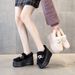 Women's Shoes Heightened Thick Soled Snow Boots Genuine Leather Women's Cotton Shoes Winter Casual Fashion Single Shoes Plush And Warm_vogvips.com