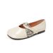 French Soft-soled Round Head Ballet Single Shoes Women's Flat Mary Jane Shoes Evening Beanie Shoes_vogvips.com