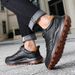 New Genuine Leather Business Men's Casual First Layer Cowhide Small White Shoes Wide Foot Rotating Button Comfortable_vogvips.com