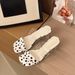Summer Korean Style Polka Dot Stiletto Open Toe Sandals Women's Versatile Thong Sandals High-end Feel With Skirt High Heel Slippers_vogvips.com