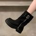 Petite British Style Thick-Soled High-Top Martin For Women 2025 New Autumn Winter Slimming Short Boots_vogvips.com
