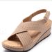 Summer 2023 New European And American Sandals With Wedge Heel, Stitched Breathable, Velcro Closure, Hollow Design, Large_vogvips.com