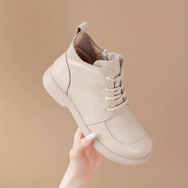 9067 Martin Autumn Winter Women's Flat Soft Surface Top Layer Cowhide Short Comfortable Boots New Style_vogvips.com